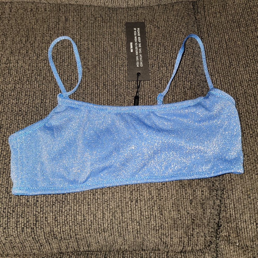 Blue sparkle bathing suit top